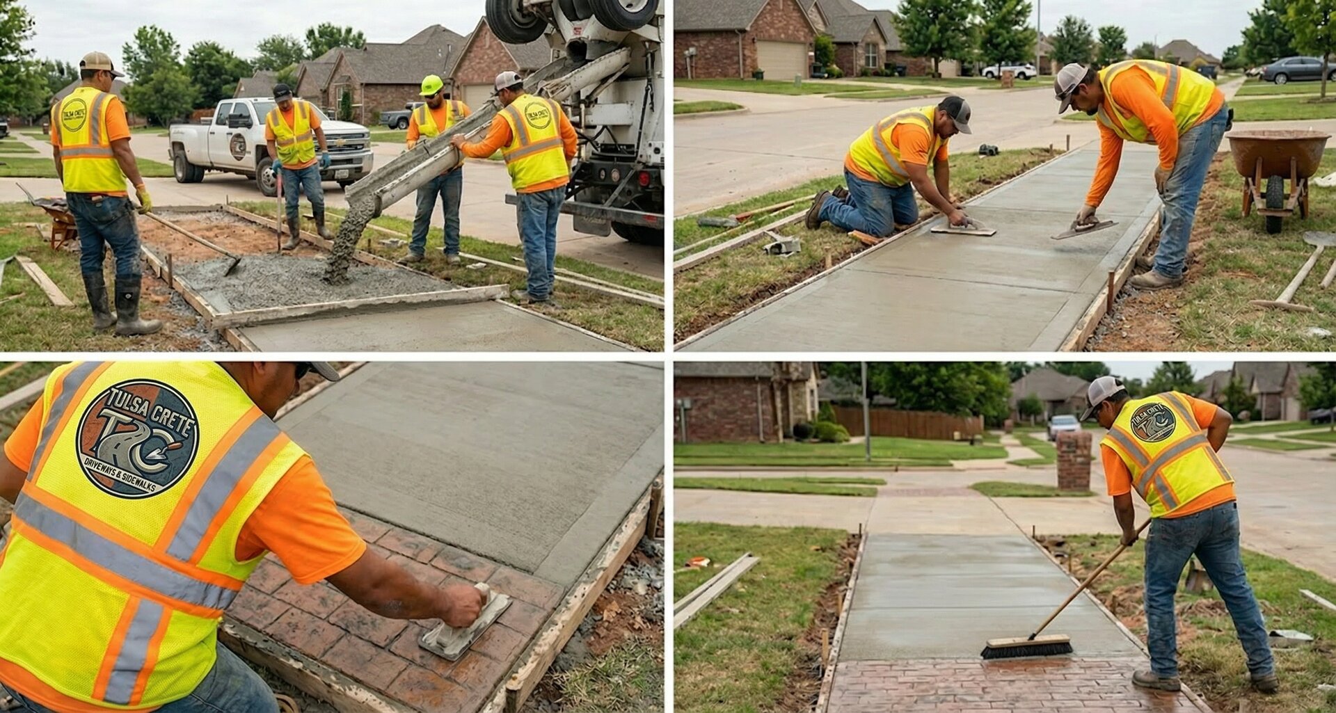 TulsaCrete Crew Pouring and Finishing Commercial Concrete